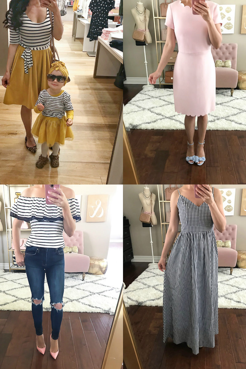 pink scalloped dress gingham maxi dress free people jeans mommy and me outfit