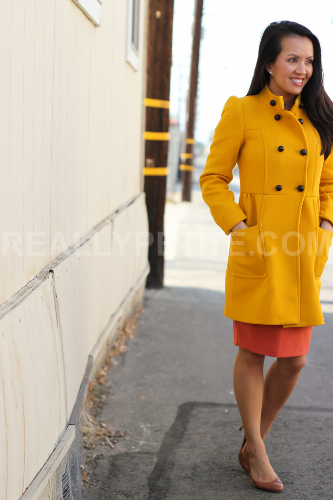 Zara double breasted mustard coat- XS | Stylish Petite