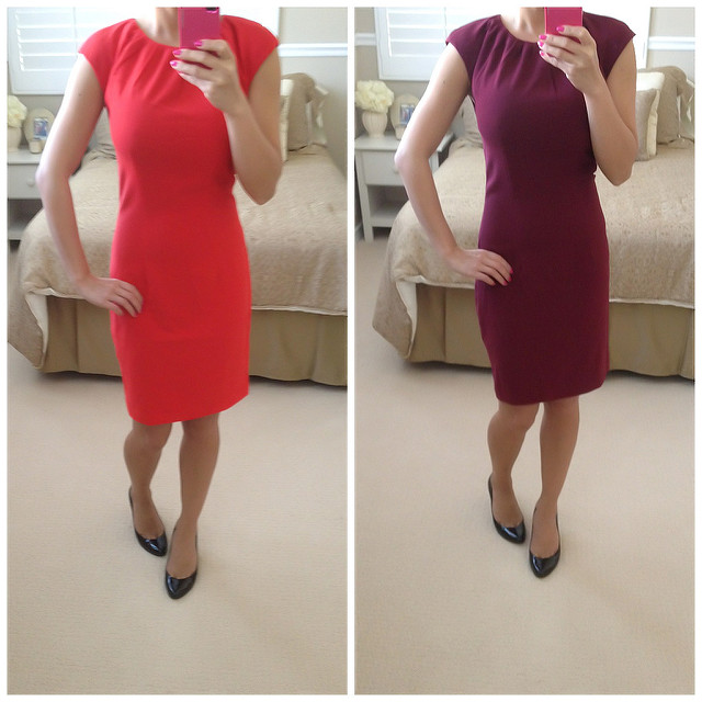 H&M Red and Burgundy Pencil Crepe Dress & Shopping Updates - Stylish Petite