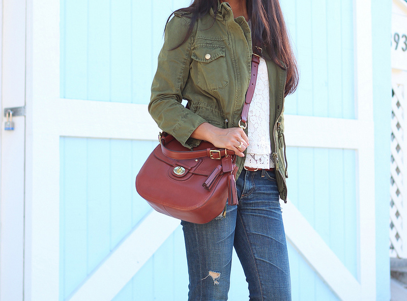 Green Utility Jacket and Distressed Jeans 4