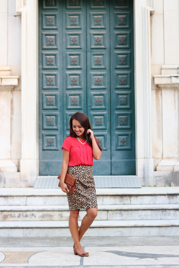Leopard Skirt and Red
