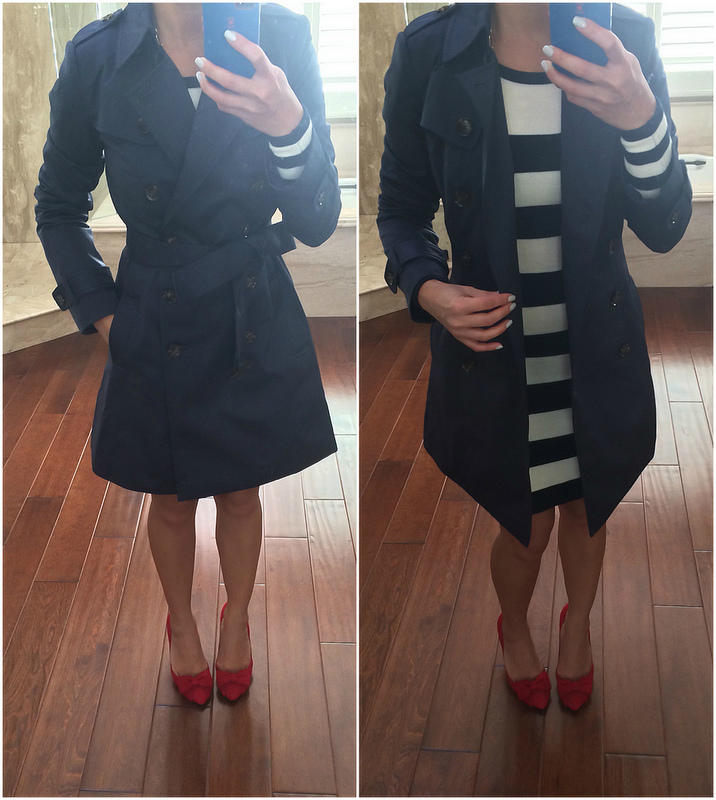 Review Banana Republic Classic Petite Trench Coat And Halogen Suede Bow Pumps Stylish Petite - red trenchcoat 2 roblox