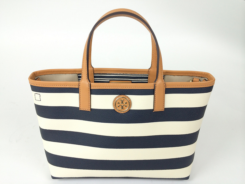 Tory Burch Blue & Yellow Stripe Canvas Tote, Best Price and Reviews