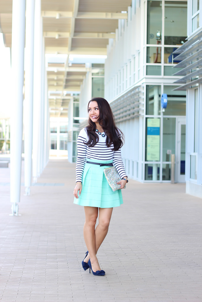 Avery Lane Boutique Mint Skirt and Stripes_
