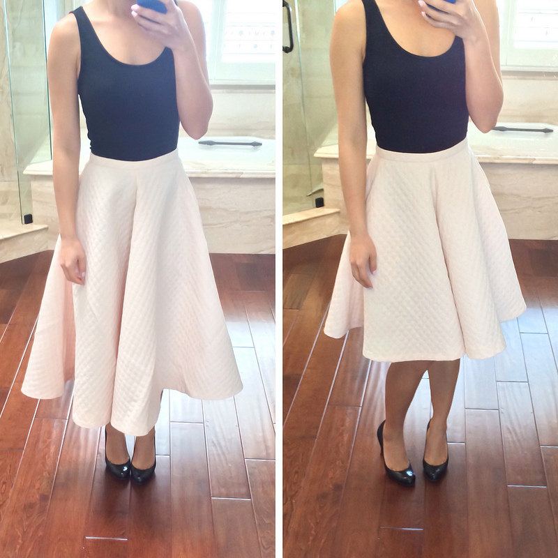 H&M Blush Circle Skirt Before and After