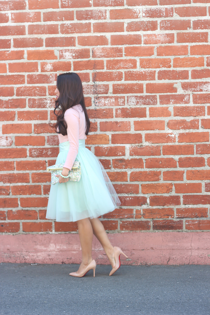 Mint Tulle Skirt and Blush Tee-5