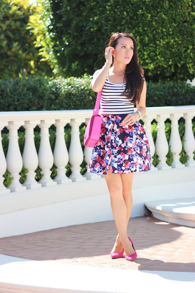 Express Floral Full Skirt and Stripes-9