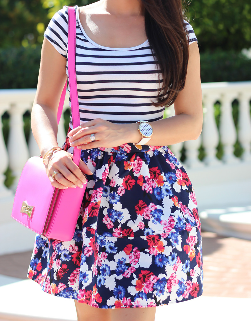 Express Floral Full Skirt and Stripes-3