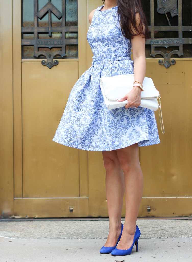 H&M Blue Print Flare Skirt and Peplum-15