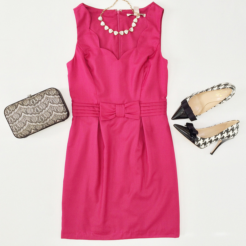 Outfit Layout - F21 Scalloped Bow Dress