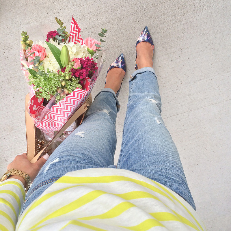 FWIS - casual stripes and floral pumps