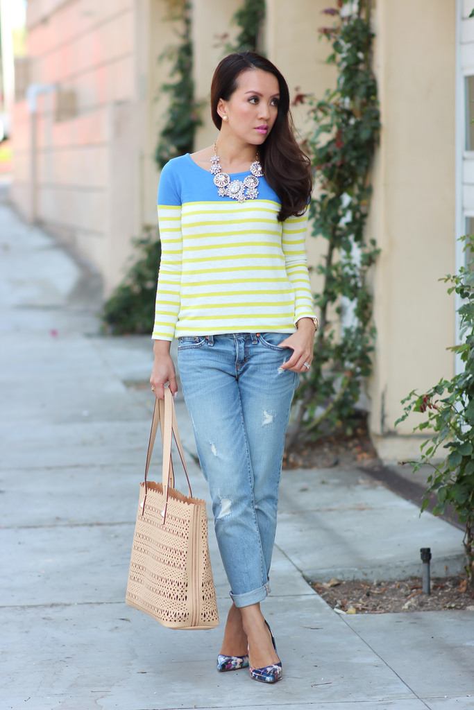 Casual Stripes and Distressed Denim-3
