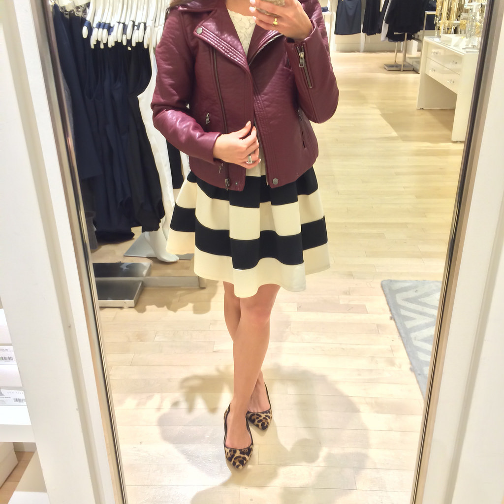 Fitting Room - Ann Taylor faux leather moto jacket
