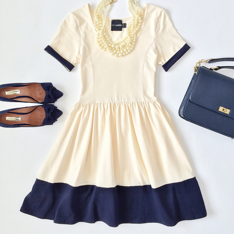 Outfit Layout - ASOS PETITE Skater Dress with Contrast Band