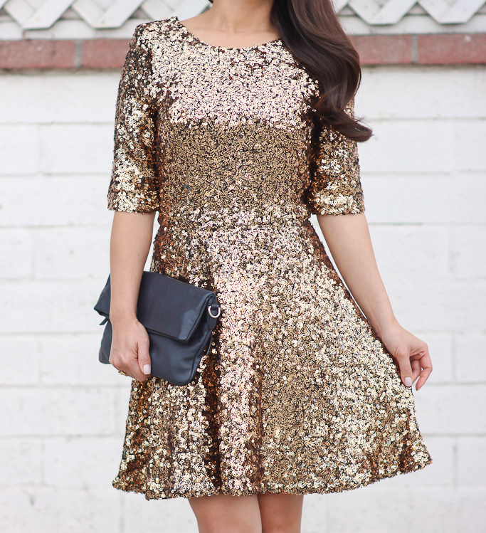 sequin fit and flare