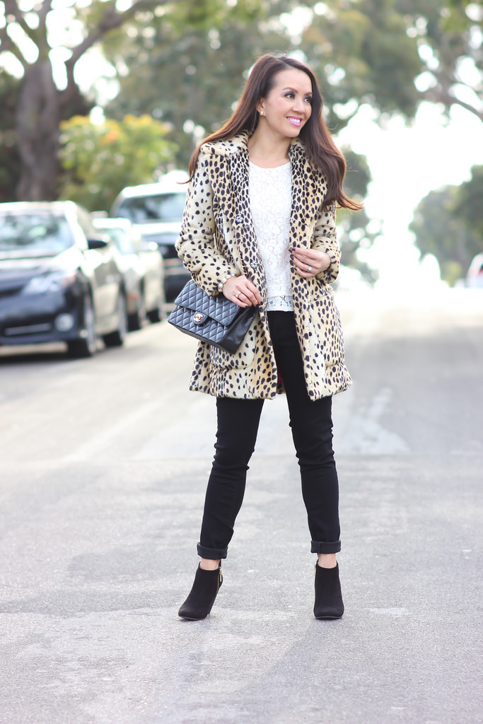 Guess Faux Fur Leopard Jacket
