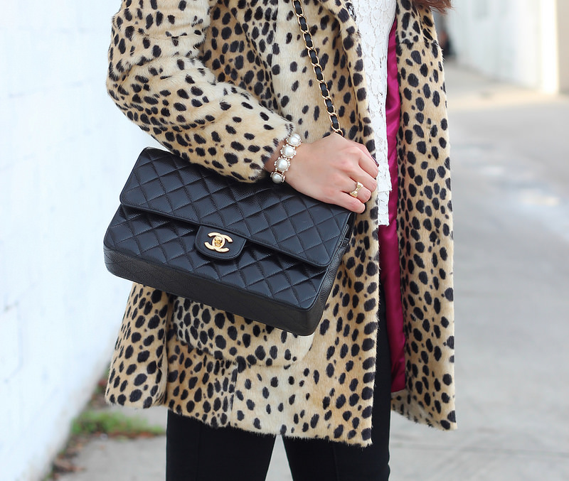 Faux Fur Leopard Jacket and Lace - Stylish Petite