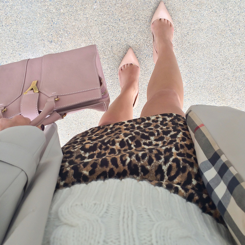 FWIS - leopard pencil skirt, Burberry trench coat, YSL cabas chyc mini and Pigalle pumps