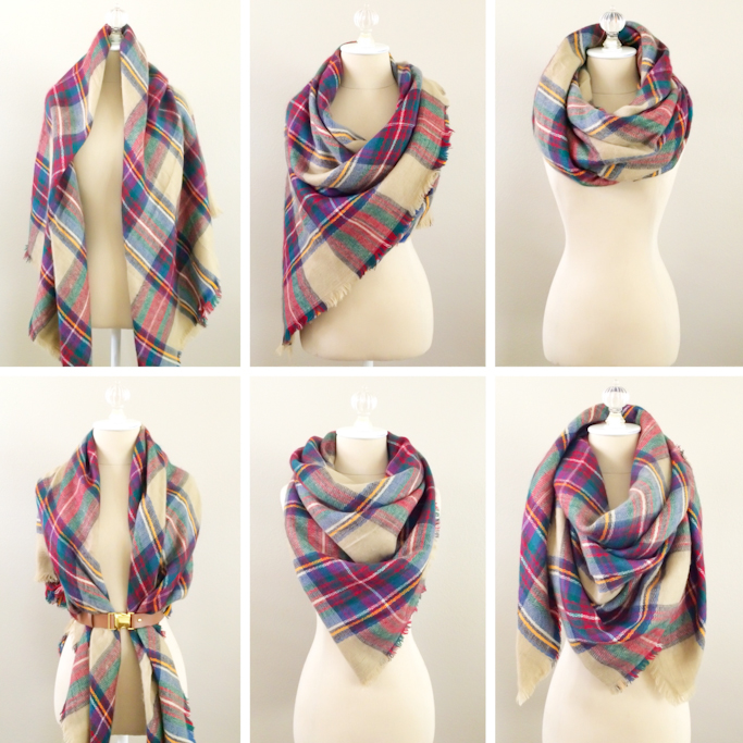 How to tie a blanket scarf ways to wear a scarf plaid blanket scarf