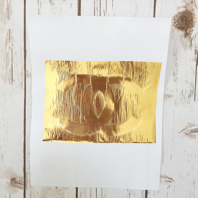 DIY gold foil prints scissors chanel logo laminator  