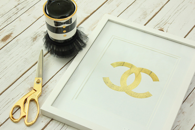 DIY gold foil prints scissors chanel logo laminator  