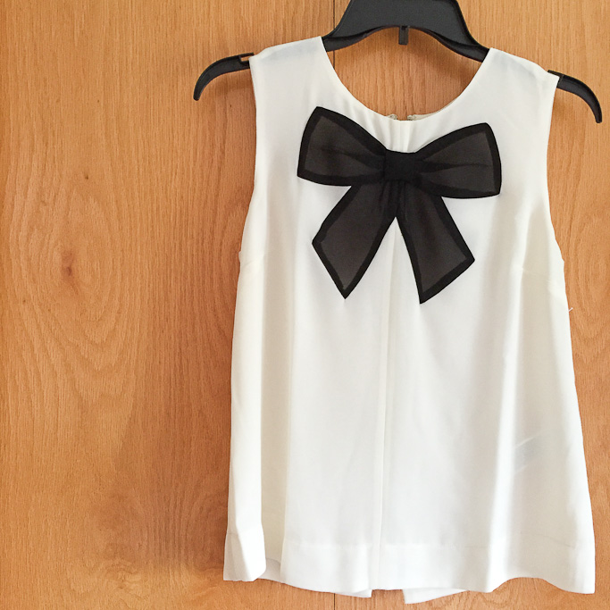Forever 21 Chiffon Bow Applique Top