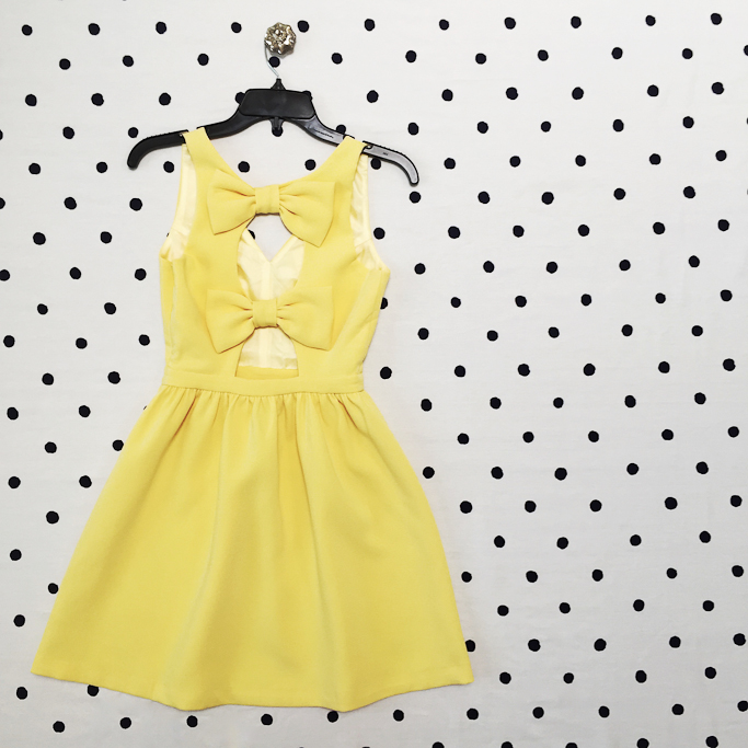 Nordstrom Soprano bow skater dress, Yellow Bow Dress
