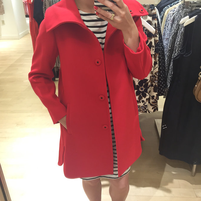 Ann Taylor petite red statement coat
