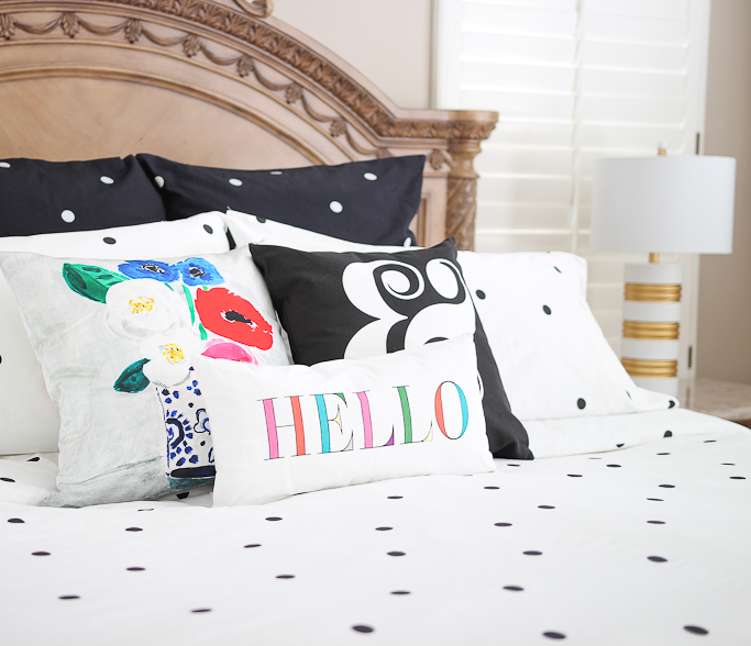 bed bath and beyond bedding, kate spade new york Ampersand Throw Square Pillow, kate spade new york deco dot comforter set, kate spade new york Deco Dot European Pillow Shams, kate spade new york Hello Oblong Throw Pillow, kate spade new york Vase Square Throw Pillow, Pure Beech sheet set