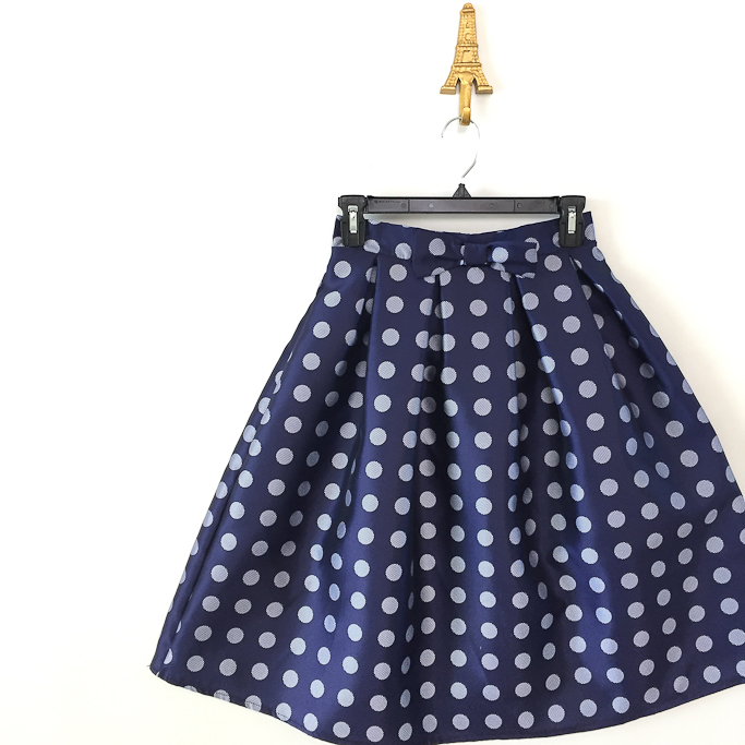 Chicwish playful bow and dots midi skirt