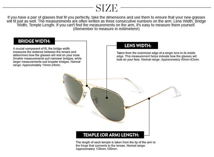 How to measure sunglasses