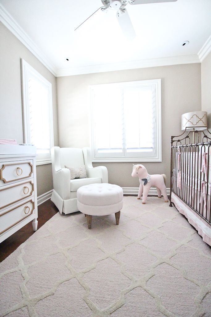 white and gold nursery