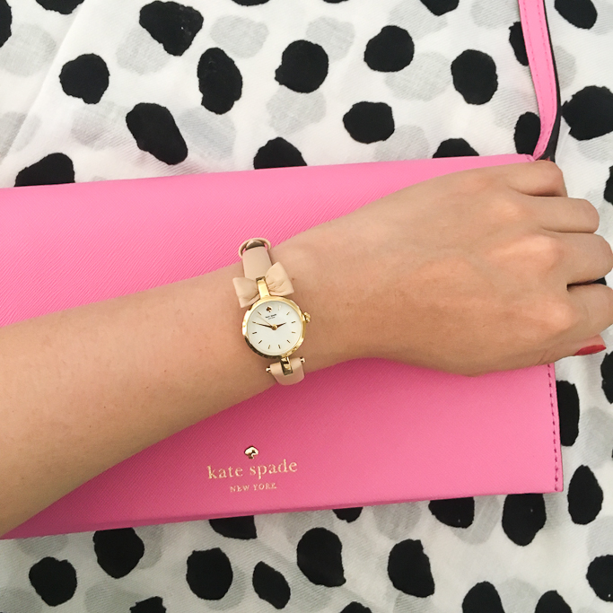 Kate Spade blush leather bow watch 