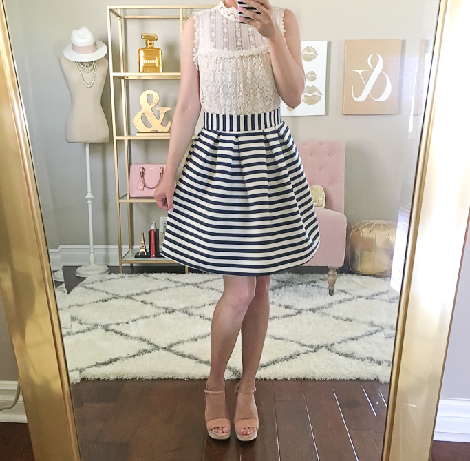 ASOS PETITE Mini Prom Skirt in Stripe