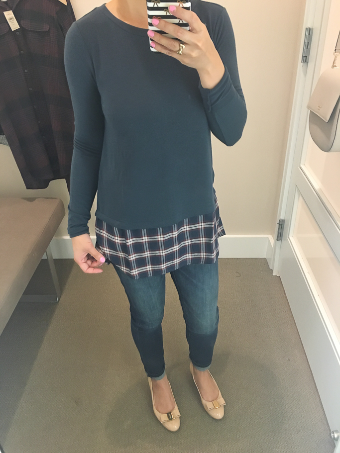 loft-plaid-back-button-two-in-one-sweater