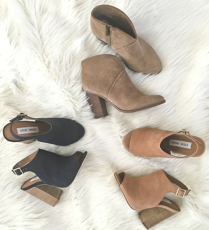 Steve Madden Claara, Vince Camuto Franell ankle booties