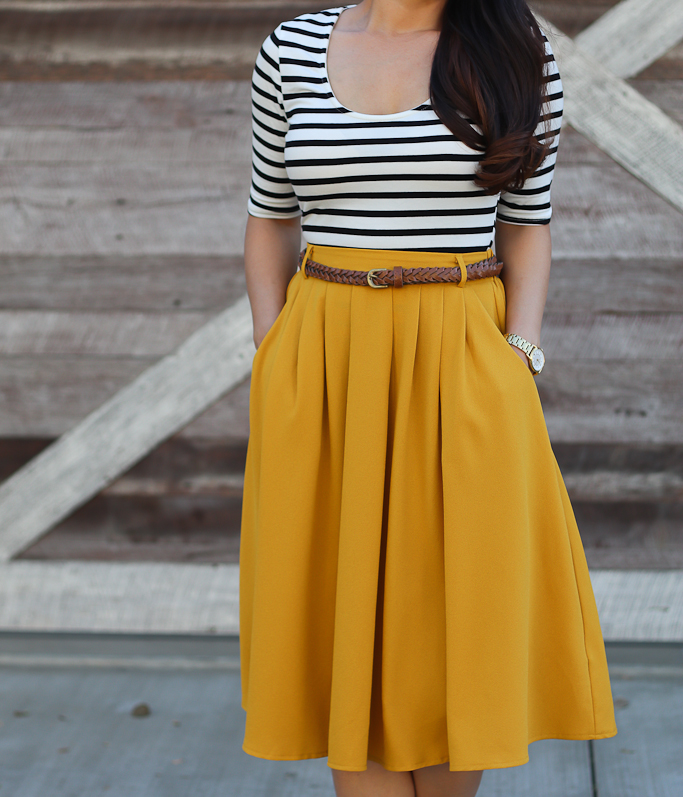 What to Wear to Work | Yellow Skirt + Peplum Blazer - Olivia Jeanette