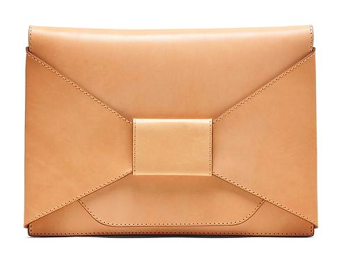 Leather bow clutch