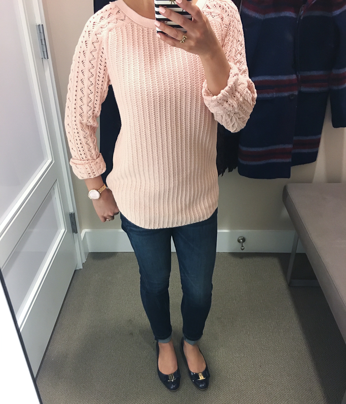 Loft cable sleeve sweater