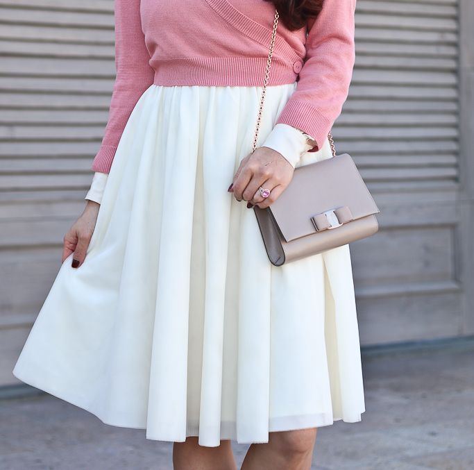Modcloth it's a wrap cardigan in blush, Modcloth Tulle of the Trade A-Line Skirt in Cream
