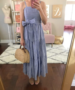 j crew striped maxi dress