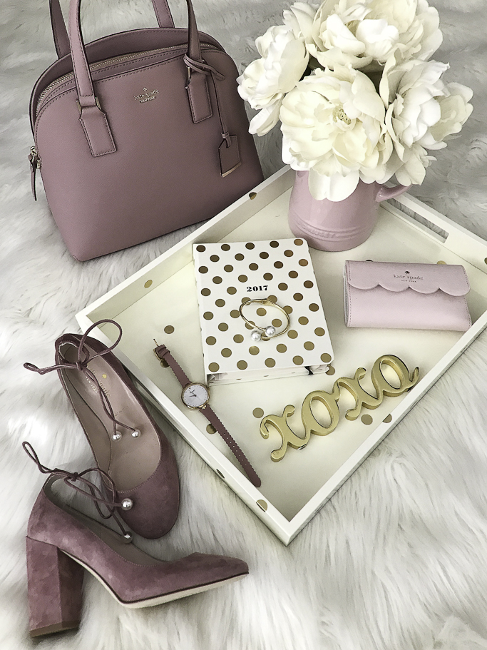 gold polka dot tray scallop wallet pink pumps home blush handbag