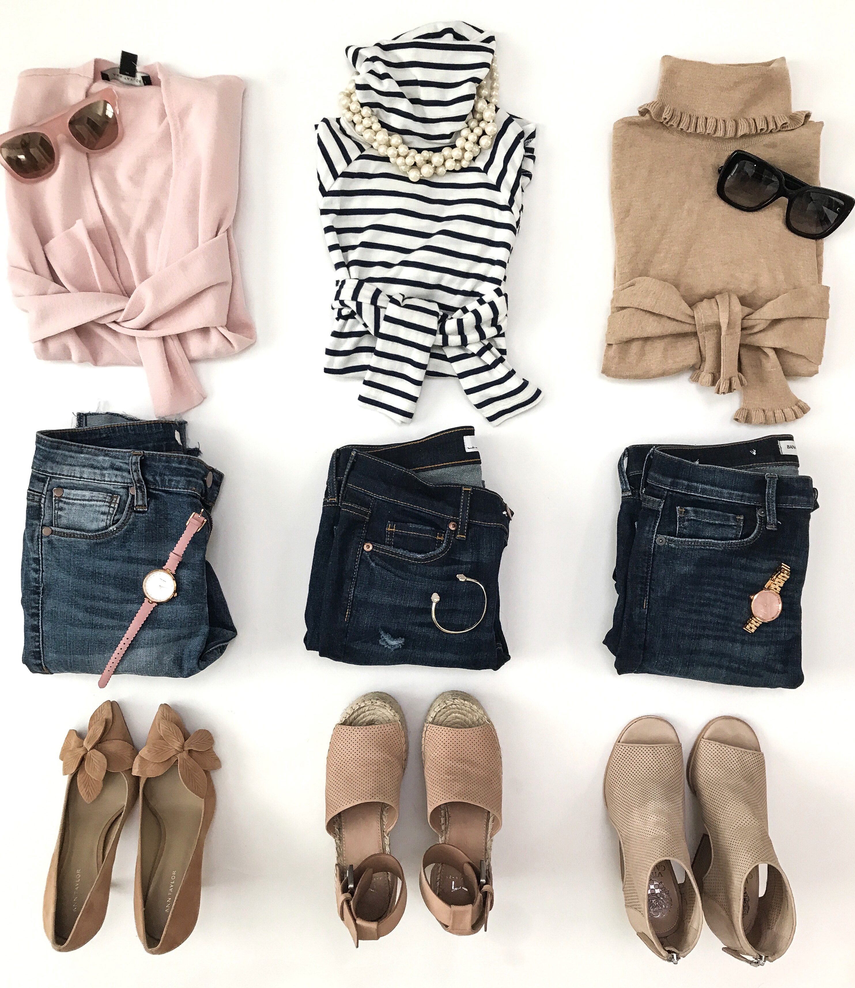 Spring outfit ideas flatlay