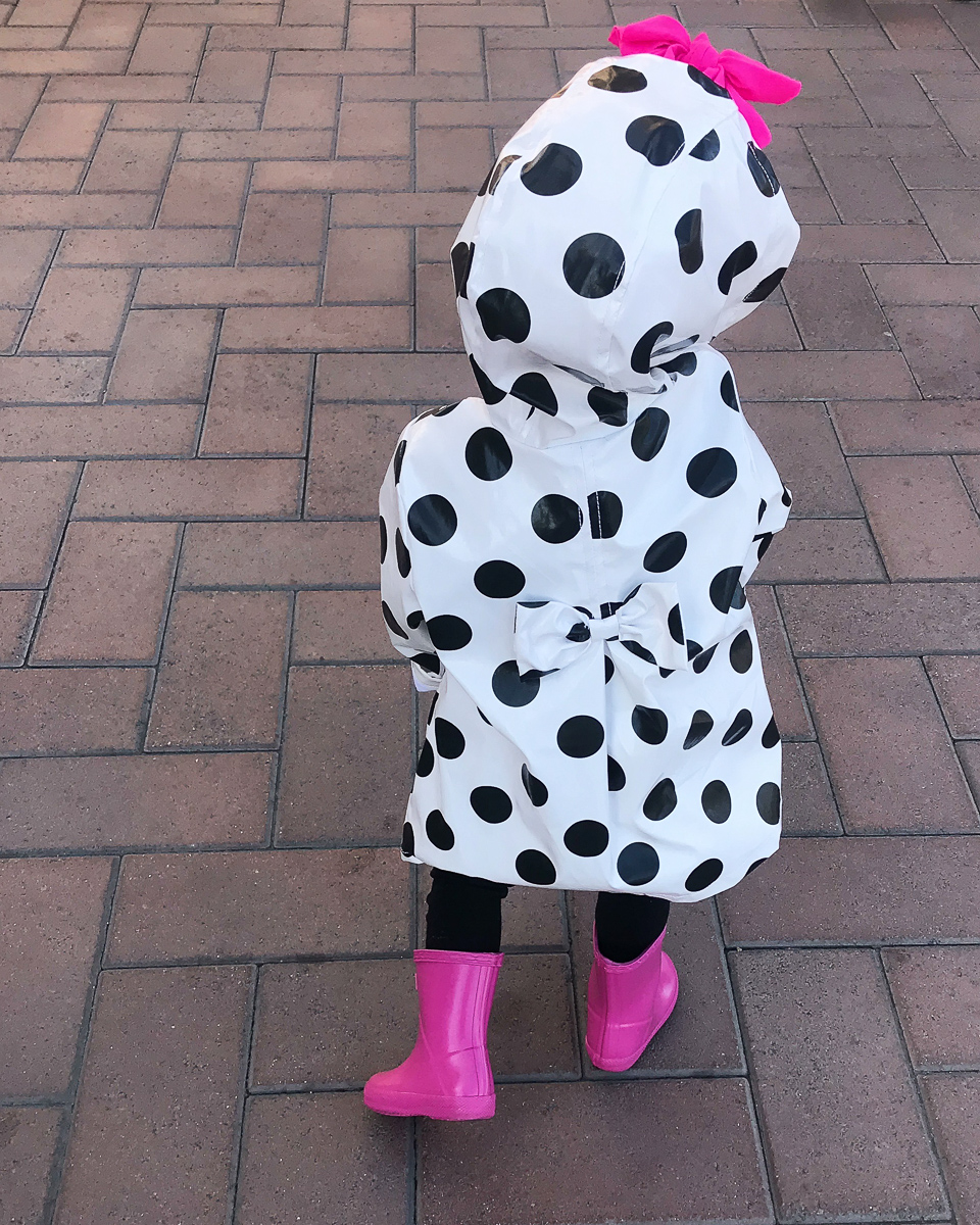 toddler girl polka dot rain coat pink hunter boots turban baby