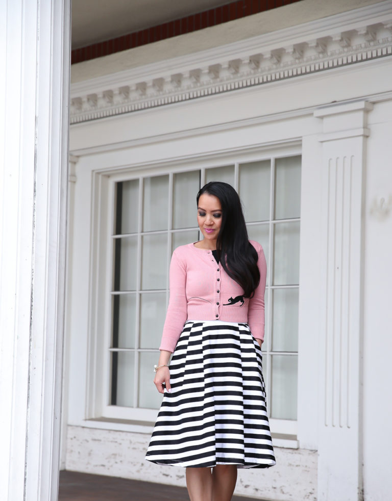 How To Wear A Striped Skirt Two Ways Stylish Petite