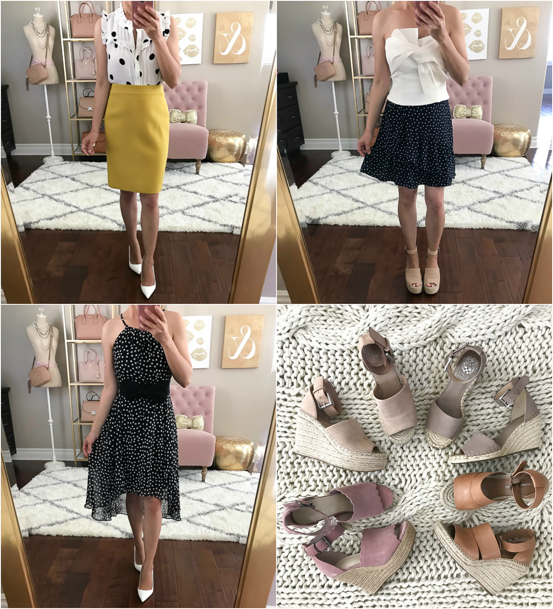 espadrille sandals polka dot dress spring outfit ideas