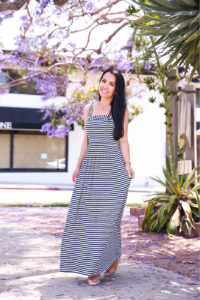 Loft striped maxi dress