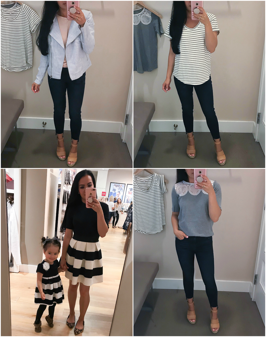 mommy and me striped skirt outfit fitting room reviews loft petite
