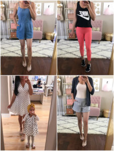 chambray romper nike tank mommy and me outfit ruffle shorts