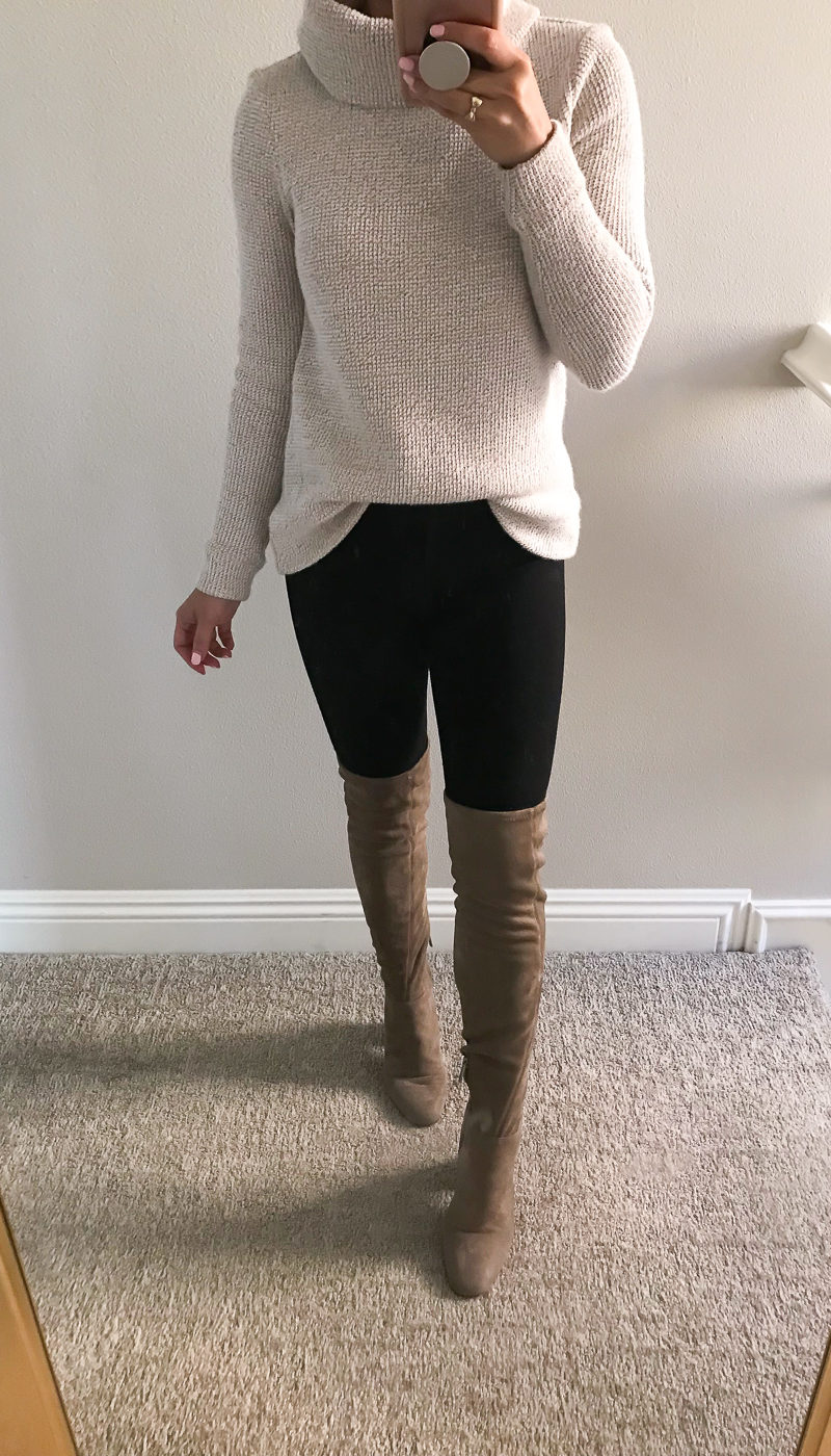 Loft boucle turtleneck sweater